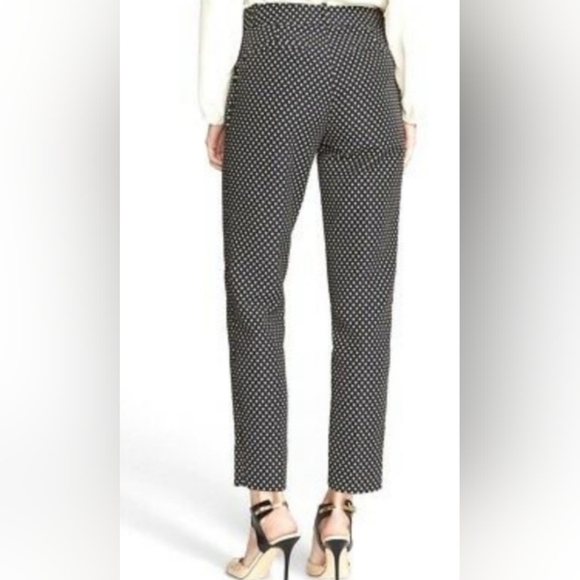 KATE spade new york Women's 6 Margaux Cafe Dot Cropped Pants Black Cream Trouser - Picture 2 of 16